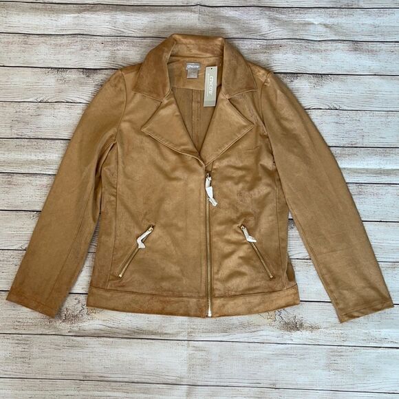 Faux-Suede Moto Jacket - Picture 4 of 6